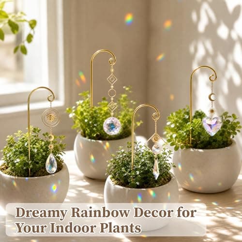 260 Pcs DIY Suncatcher Kits for Adults, Crystal Suncatcher Plant Decorations for Pots, Gold Garden Suncatchers for Windows Hanging Indoor Small Potted Plant Trellis, Sun Catcher Making Suppliers — view 4