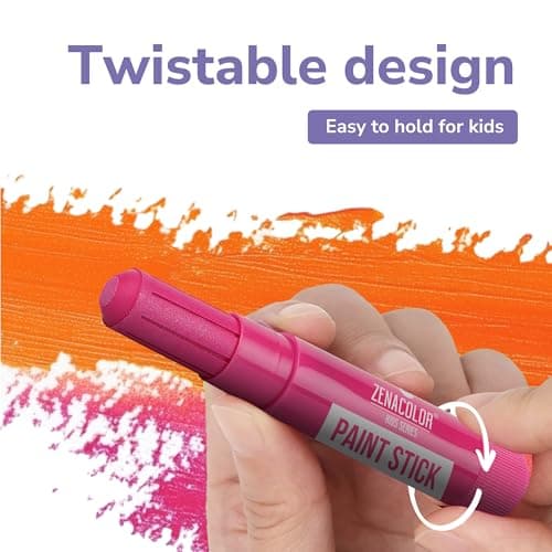 Zenacolor Tempera Paint Sticks - 12 Colors Kids Paints - Non-Toxic Washable Paint Sticks for Kids - Mess Free Quick Drying Art Supplies for Toddlers — view 3