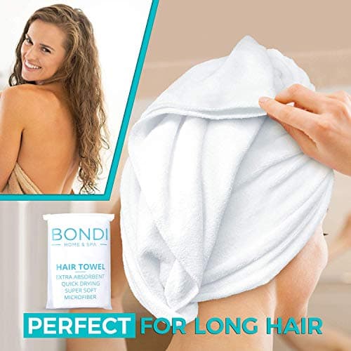 Bondi SPA Microfiber Hair Towel – Dries Hair 50% Faster – Anti-Frizz Towel for All Hair Types – Super Absorbent & Soft - XL (Rectangle) - 42 x 22 inches — view 5