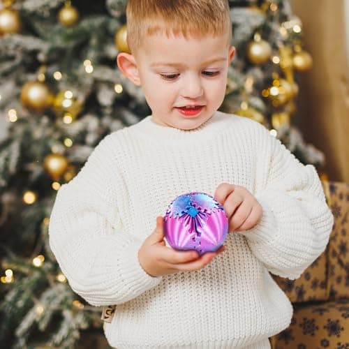 Gear Ball, 3D Printed Gear Sphere Fidget Toy, Sensory Stress Relief Ball for Kids and Adults, ADHD Autism Desk Toy Stocking Stuffer Unique Fun Office White Elephant Gift (Light Purple, 2.6 inches)