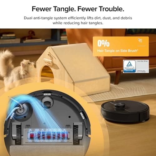 roborock Q7 M5+ Robot Vacuum and Mop, Upgraded from Q5 Max+, Up to 7-9 Weeks Self-Empty, 10000Pa Suction, Dual Anti-Tangle System for Pet Hair & Carpet, PreciSense LiDAR Navigation, App Control, Black — view 3