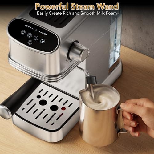 COWSAR 20 Bar Espresso Machine, Compact Espresso Maker with Steam Milk Frother, Stainless Steel Coffee Machine with 45oz Removable Water Tank, for Cappuccino,Latte&Cold Brew Home&Office — view 2