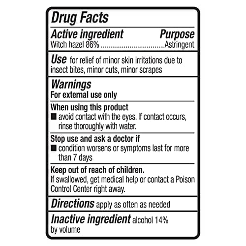 Amazon Basics Witch Hazel USP Astringent for Oily Skin, Relief from Irritation and Redness, Unscented, 16 Fluid Ounces (Previously Solimo) — view 3