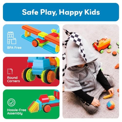 PicassoTiles 120pcs Hedgehog Interlocking Building Blocks Tiles Construction Toy Set Learning Playset STEAM Development Preschool Kindergarten Toy for Kids Age3+ PTB120 — view 4