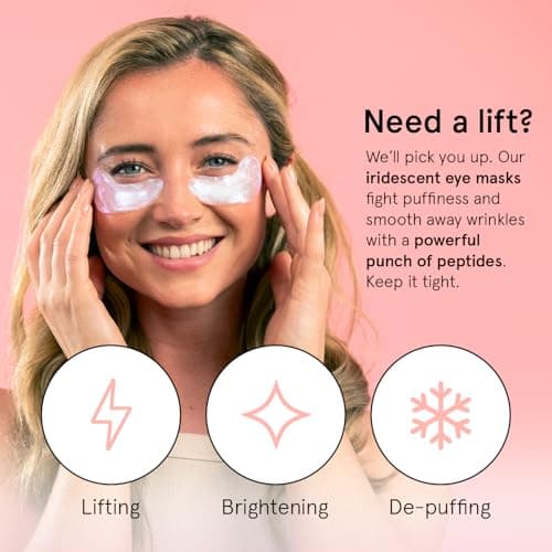 grace and stella Eye Patches with Peptides & Rice Extract - Firming Under Eye Patches for Puffy Eyes - Iridescent Under Eye Mask for Dark Circles - Vegan, Cruelty-Free Eye Mask Skincare, 24 Pairs