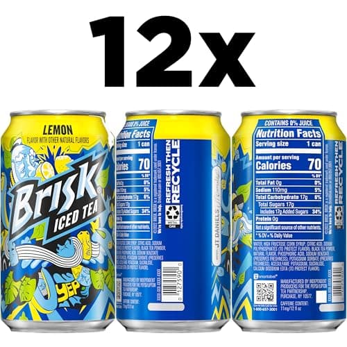 Brisk Lemon Iced Tea, 12 Fl Oz Cans (Pack of 12) — view 2