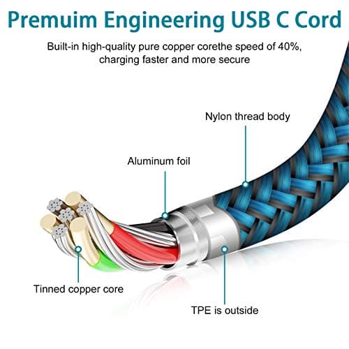 C Charger Cord Fast Charging USB Type C Cable Android Charger Cables 6FT 2Pack for Samsung Galaxy S26 S25 S24 S23 S22 S21 S20 Ultra S20+ Note 20 10 S10 S9 Plus A12 A11 A52 Google Pixel 6 5 4 4a 3a XL — view 5