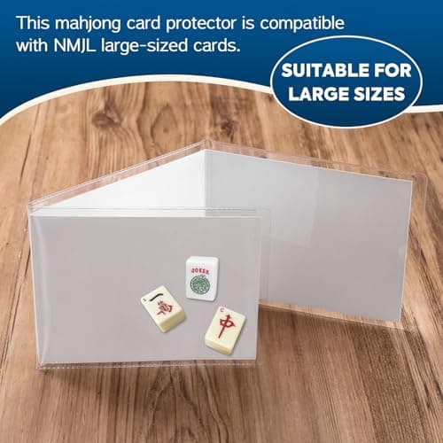 Protective Sleeve for 2025-2026 Mah-Jong Cards - Size (6 1/8" x 4 3/4") - Large-Size Mahjong Card Protective Sleeve - 1 Pack — view 5