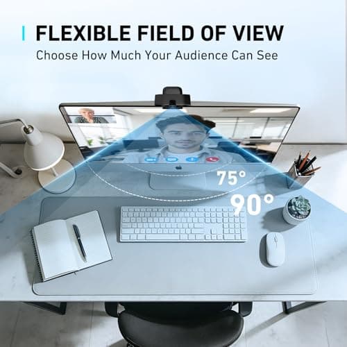 1080P Webcam with Microphone, Full HD Web Camera with RGB Light for Pc, Light Correction and Noise Cancellation Streaming Webcam, USB Computer Camera with Privacy Cover ,Plug and Play PC Web Cam — view 5