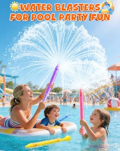 4 Pack Water Gun Wide Spray Water Squirt Gun for Kids Adults, Sparkle Burst Spray Water Blasters for Kids Ages 4-12, Water Shooters for Pool Toy Swimming Beach Backyard Outdoor Party Favors — view 2