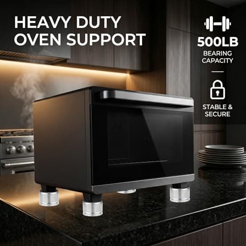 Houlishu Adjustable Microwave Riser Pads, 4 Pack, Gray, Heavy Duty 500lb, Non-Slip, 0.9-1.5in, for Oven Sofa Furniture — view 5