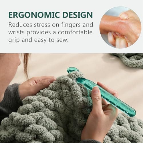 Mellobello Colorful Crystal Large Crochet Hooks Set 12-25MM, Ergonomic Crochet Kit for Beginners & Chunky Yarn Projects — view 4