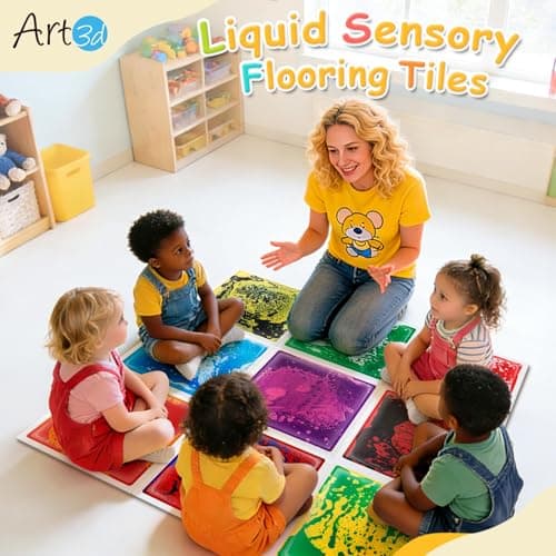 Art3d Liquid Fusion Activity Play Centers for Children Toddler Teens 12" X 12" Pack of 9 Tiles in