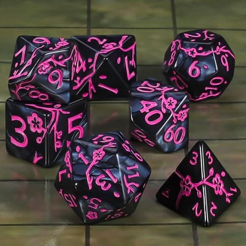 CiaraQ 7pcs Polyhedral Dice Set for Dungeon and Dragons MTG Table Games