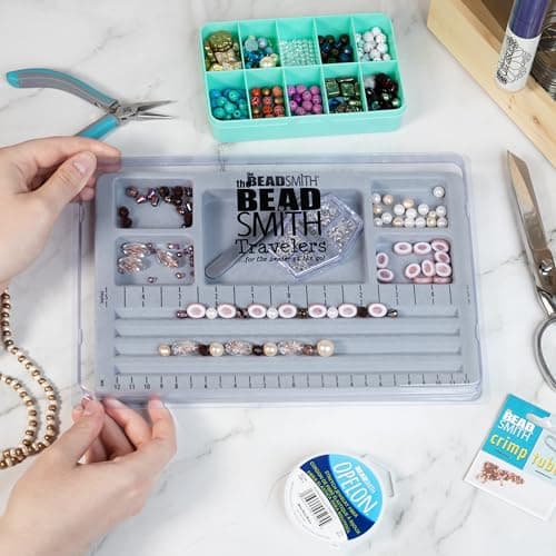 The Beadsmith Mini Bead Board, Grey Flocked