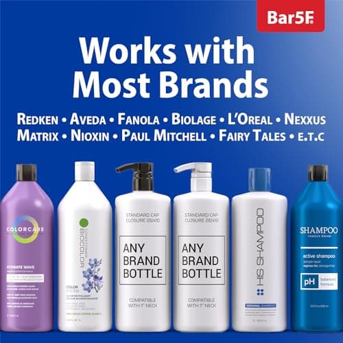 Bar5F Pumps for Shampoo and Conditioner Bottles, Salon-Brand Liters, 2 Pack — view 2