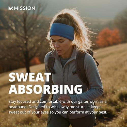 MISSION Cooling Neck Gaiter Face Mask, Breathable & Lightweight, UPF 50, Multi-Use Gaiter for Outdoors, Fishing & Hiking, 12+ Ways to Wear (Dark Charcoal) — view 5