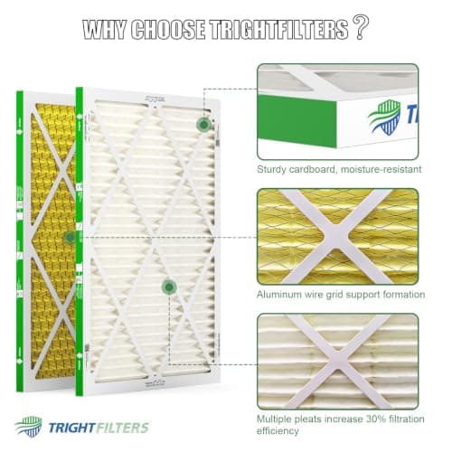TRIGHTFILTERS 20x25x1 Air Filter 4 Pack, MERV 11 Dust & Pet Defense Electrostatic Pleated Home HVAC AC Furnace Filters Replacement (Actual Size 19.80x24.69x0.79 in) — view 3