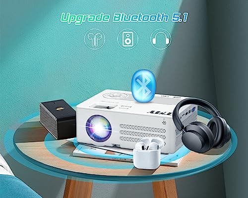 TMY Projector with WiFi and Bluetooth【80" screen included】Native 1080P Outdoor Projector, 4K Supported Portable Projector, Compatible with iOS/Android/PC/TV Stick/HDMI/USB, Indoor Outdoor Use — view 4