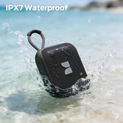 Monster S520 Portable Speaker, IPX7 Waterproof Speakers Bluetooth Wireless, Bluetooth 6.0 Small Speaker, 12 Hours Battery Life, TWS Pair for Outdoors/Beach/Home/Travel, Black — view 3