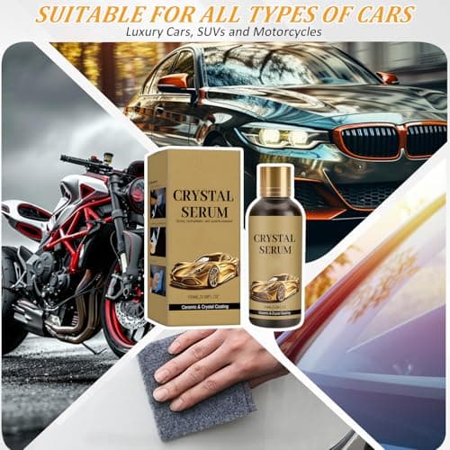 2PCS PTZ Crystal Serum Advanced Graphene Ceramic Coating for Cars, 9H Hardness, Super Hydrophobic Anti-Scratch UV Protection for Vehicle Exterior (1pc*100ML) — view 3