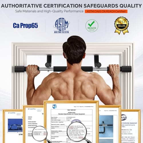 ALLY PEAKS Pull Up Bar Thickened Steel Pipe Super Heavy Duty Steel Frame Upper Workout Bar| Multi-Grip Strength for Doorway | Indoor Chin-Up Bar Fitness Trainer for Home Gym Portable (silver2) — view 4
