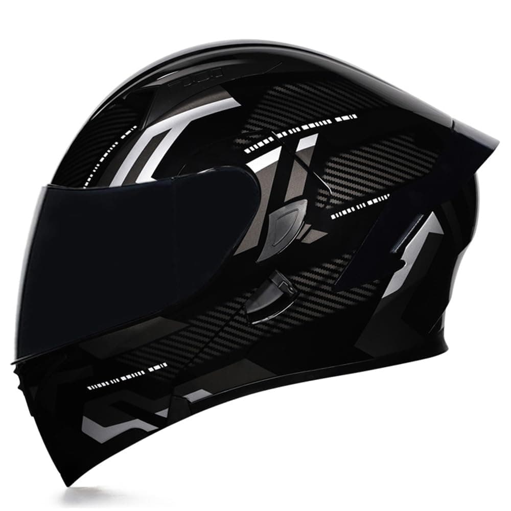 Full Face Flip Up Motorcycle Modular Helmet Integrated Motorbike Dual Visor for Adults Men Women Moped Street Racing DOT Approved