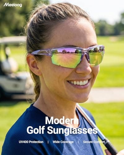 Meeloog Sports Sunglasses for Men & Women, UV400 Golf Sun Glasses Ideal for Cycling, Running & Pickleball