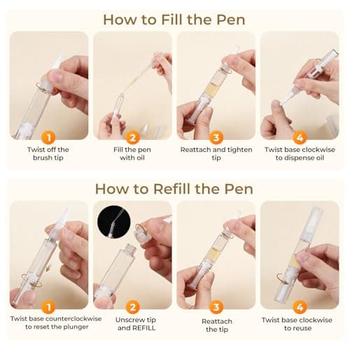 Happygo Refillable Empty Cuticle Oil Pen, 3 Pack, Twist-to-Reset — view 2