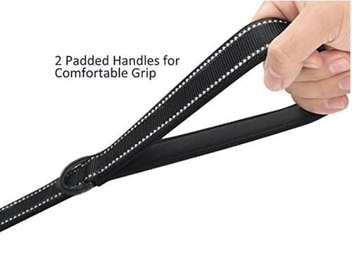 Dog Leash Heavy Duty - 2 Handles by Padded Traffic Handle for Extra Control, 6foot Long - Perfect for Medium to Large Dogs (6 ft, Black Blue) — view 4