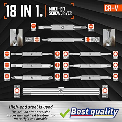 Amartisan 18-in-1 Multi-bit Screwdriver Set Tool All in One, Portable Multi-Purpose Screwdriver, Slotted/Philips/Pozi/Torx/Square,Nut Driver — view 3