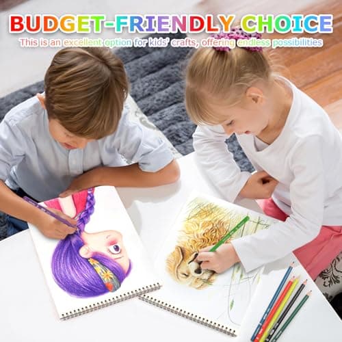 9" x 12" Sketch Book, 2-Pack 50 Sheets Spiral Bound Art Sketchbook, Acid Free Artist Drawing Book Paper, Art Supplies for Adults Kids, Craft Activities, Sketch Paper for Drawing Coloring Sketching — view 3