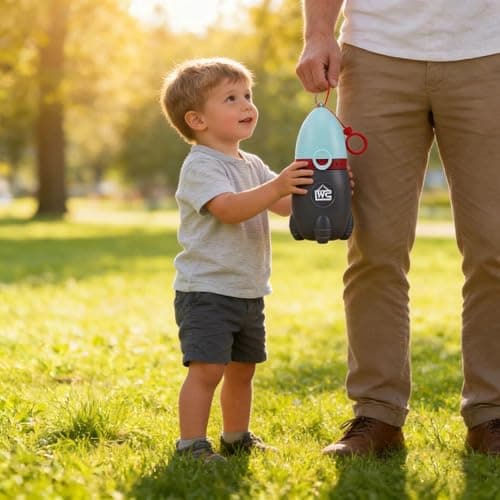 Lightweight Portable Urinal for Kids-Rocket Toy Design Emergency Potty for Toddler, Easy to Carry Travel Potties for Car Camping, Leak-Proof Children Urinal Potty Training Aid (green2) — view 4