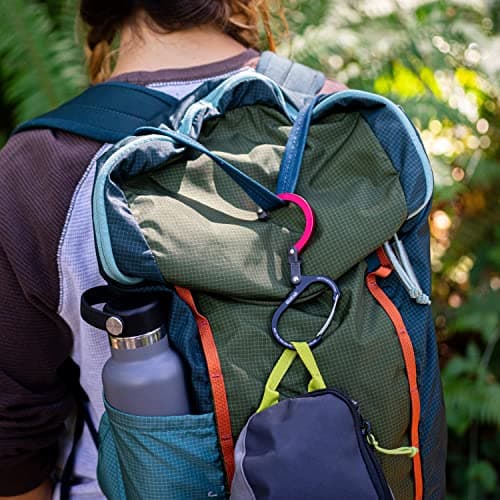 GEAR AID HEROCLIP Carabiner Clip and Hook (Small) for Purse, Stroller, and Backpack, Nav Green, 2 Pack — view 4