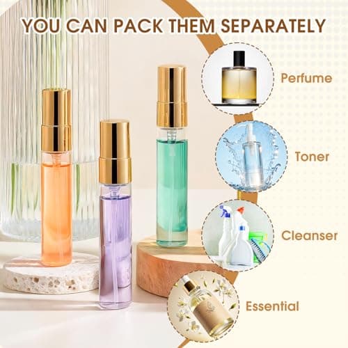 Mini Glass Spray Bottle 20pcs 5ml Clear Spray Bottle Empty, Fine Mist Refillable Mini Perfume Spray Bottle, Perfume Atomizer, Travel Spray Bottle For Hair, Small Empty Sample Containers Portable — view 4