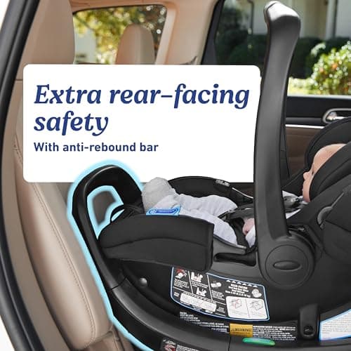 Graco® SnugRide SnugFit DLX Infant Car Seat, Baby Car Seat with Anti Rebound Bar for Extra Safety, SnugLock Easy Install Carseat, Baby Registry Must Have, Gift for New Parents, Maison — view 3