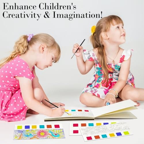 JCREN Watercolor Painting Books, Pocket Watercolor Painting Coloring Kit, Paint with Water Bookmarks Travel Activity Party Favors for Kids Toddlers Gifts for Boys and Girls — view 5