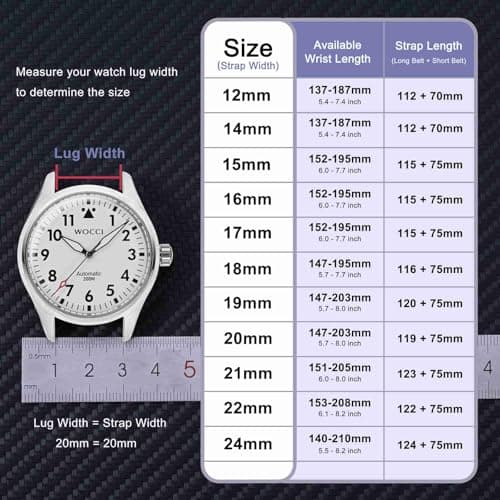 WOCCI 22mm Silicone Watch Band, Quick Release Rubber Replacement Strap with Black Stainless Steel Buckle (Black) — view 4