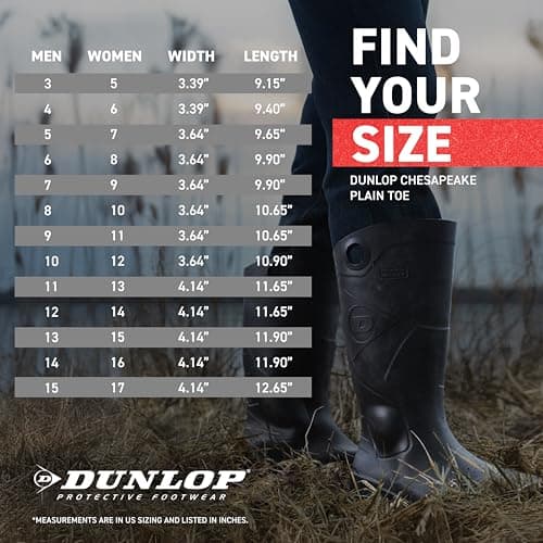 DUNLOP Chesapeake Rubber Boots Plain Toe for Men & Women – PVC - Waterproof - Lightweight Garden, Fishing & Rain Boots with Wide Calf – Black – Size 3–24 — view 2