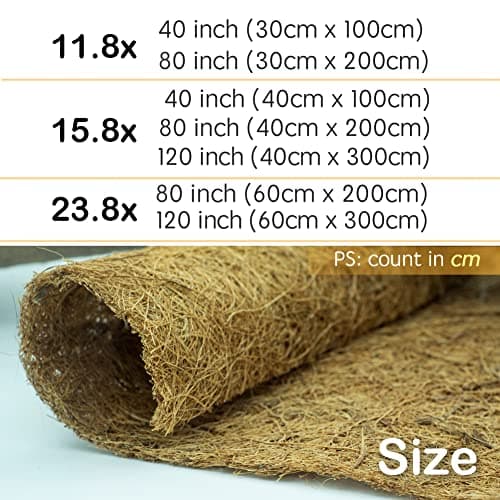 Coco Coir Liner, Yarrdfir Natural Coconut Liners for planters Flower Basket, Natural Coconut Fiber mat, Garden Decoration, Animal pet pad, Reptile Carpet, Snow Mat