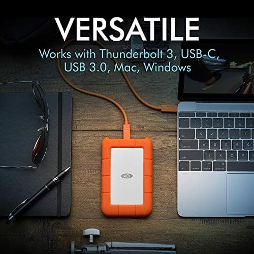 LaCie Rugged USB-C, 4TB, Portable External Hard Drive, Drop, Shock, Dust, Rain Resistant, for Mac & PC (STFR4000800) — view 2