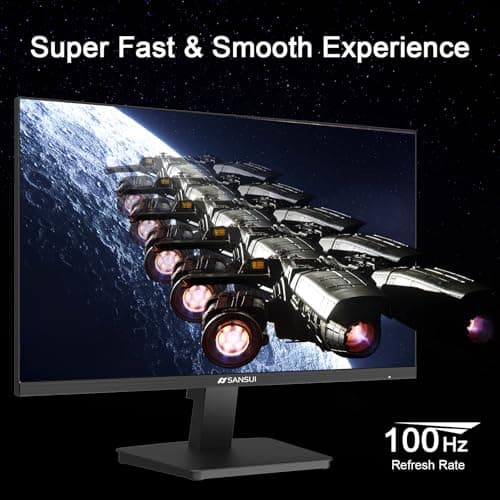 SANSUI 27 Inch Monitor, IPS 120Hz Computer Monitor Full HD 1920 x 1080P with HDMI DP Ports, Eye Care, Frameless, 100 x 100mm VESA Mountable, for Work, Business, Gaming
