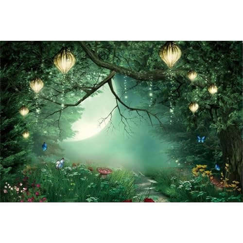 Leowefowa 8x6ft Vinyl Backdrop Spring Fairy Backdrop Mushroom Enchanted Forest Photography Background Jungle Forest Backdrop for Photo Studio Props