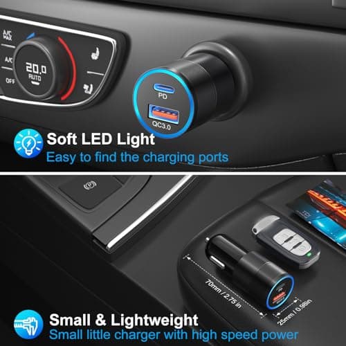 6 Pack USB C Car Charger, Bangfun 38W Dual 12V USB-C & USB-A Car Charger — view 3