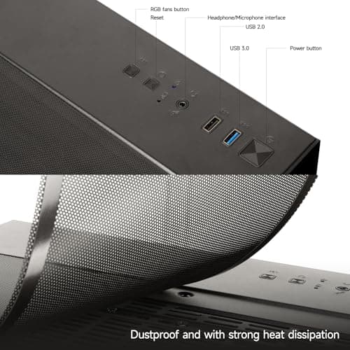 WIWB Gaming Desktop PC – Ryzen 5 4500, GeForce RTX 3050, 16GB DDR4 RAM, 512GB NVMe SSD, WiFi 6 – Desktop for Gaming, Streaming, School, Home Office & Everyday Use — view 2