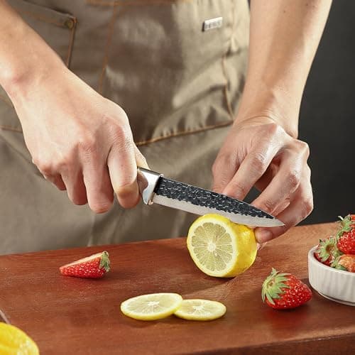 3PCS Chef Knife, Little Cook Chef Knife Set, Includes 7 inch Chef Knife, 7 inch Cleaver Knife and 4.5 inch Boning Knife, Premium Stainless Steel With Ergonomic Plastic Handle (Blackening technique) — view 4
