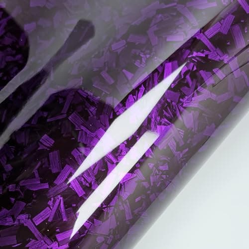 LZLRUN Gloss Purple Forged Carbon Fiber Car Vinyl Wrap Film 1ft x 5ft