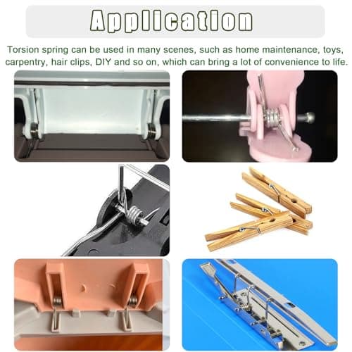 Ruibapa 50Pcs Torsional Springs Assortment Kit 15 Sizes 304 Stainless Steel,45/90/120 Degree for Home Repairs & DIY Springs Assortment — view 5
