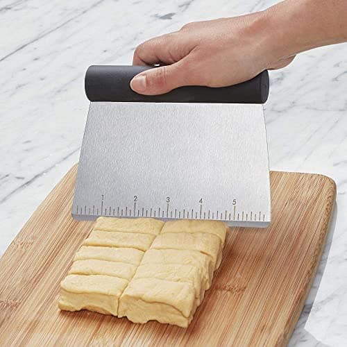KitchenAid All Purpose Stainless Steel Dough Pastry Scraper/Chopper/Cutter with Measurement Scale, 6-Inch — view 2