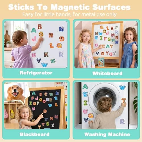 magostar Magnetic Letters for Kids, 26 Animal Alphabet Magnets, Large Uppercase ABC Fridge Magnets for Preschool Learning, Letter Recognition & Spelling, Ages 3-5 — view 4